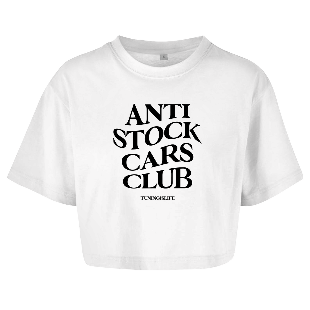 Damen Oversize Crop Top anti Stock cars club