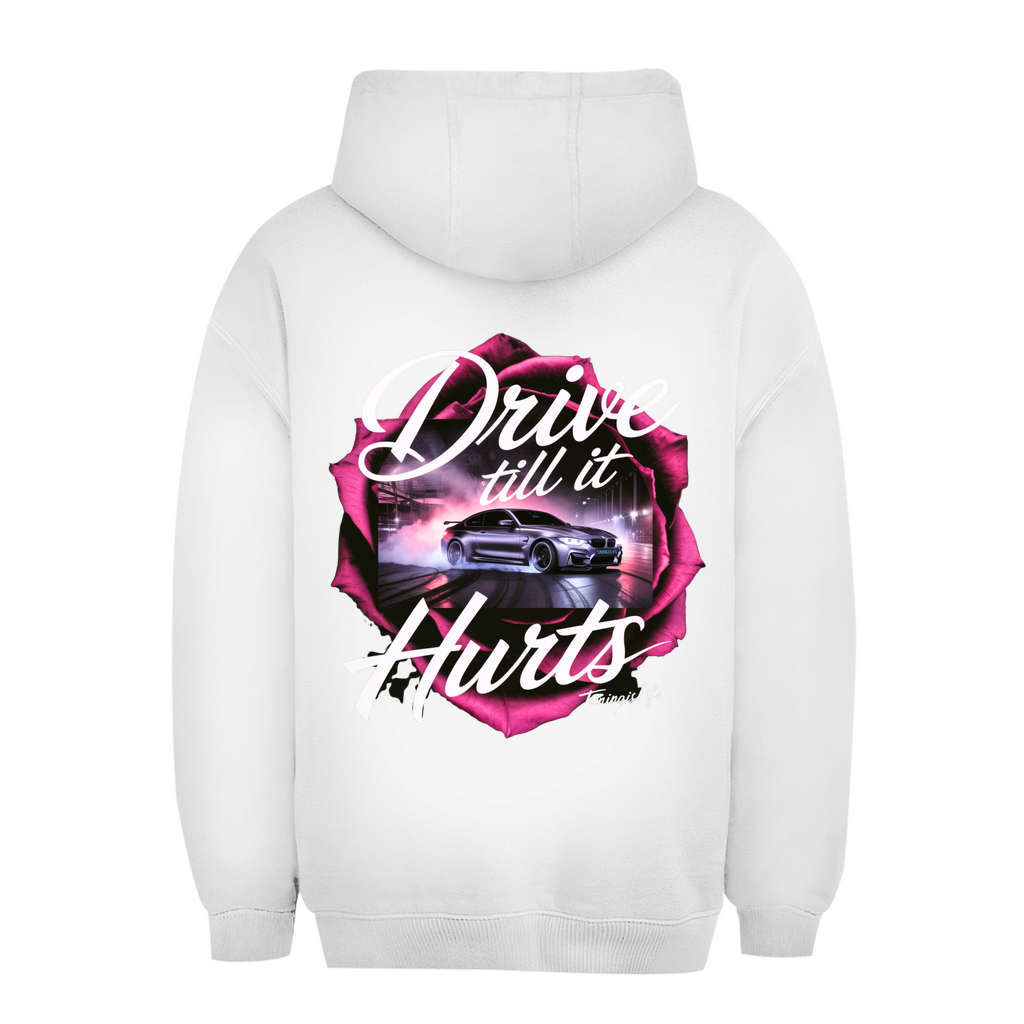 Unisexowa bluza z kapturem oversize Drive till it hurts