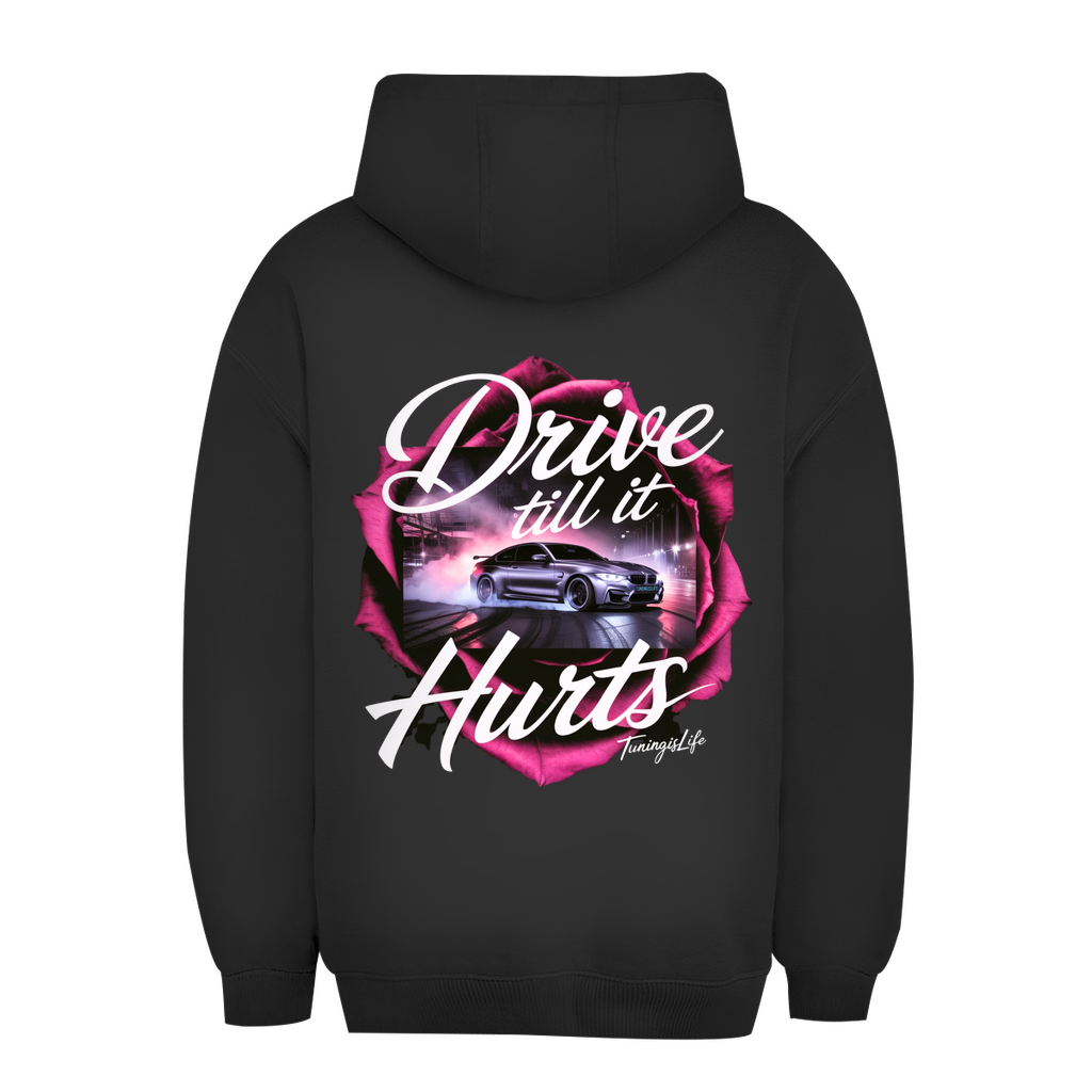 Unisexowa bluza z kapturem oversize Drive till it hurts