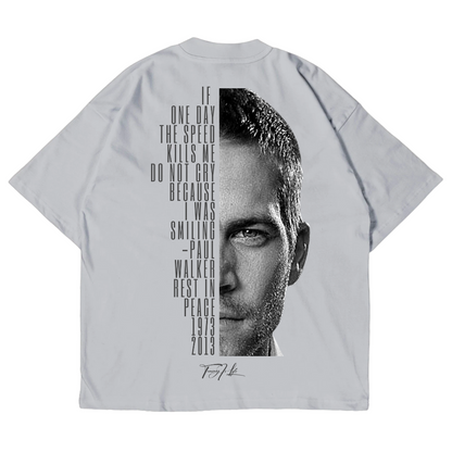 Premium oversized overhemd met citaten van Paul Walker