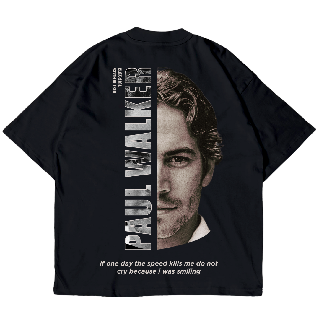 Herinnering aan Paul Walker - Overmaatse Shirt