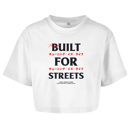 Damen Oversize Crop Top Built for streets