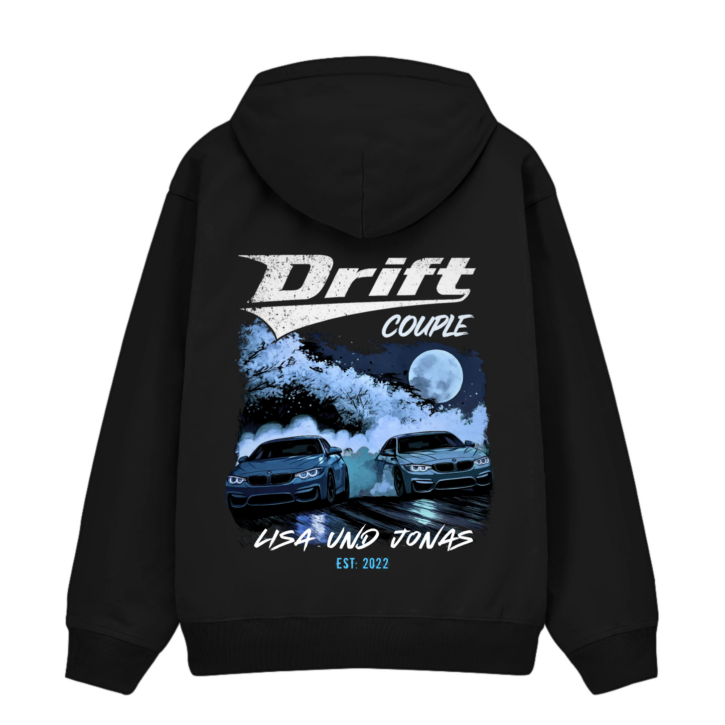 Midnight Drift Couple - Personlig hoodie
