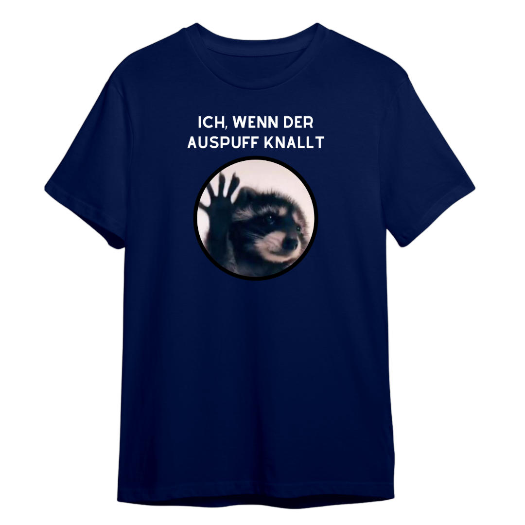 Waschbär "Auspuff knallt" Premium T-Shirt