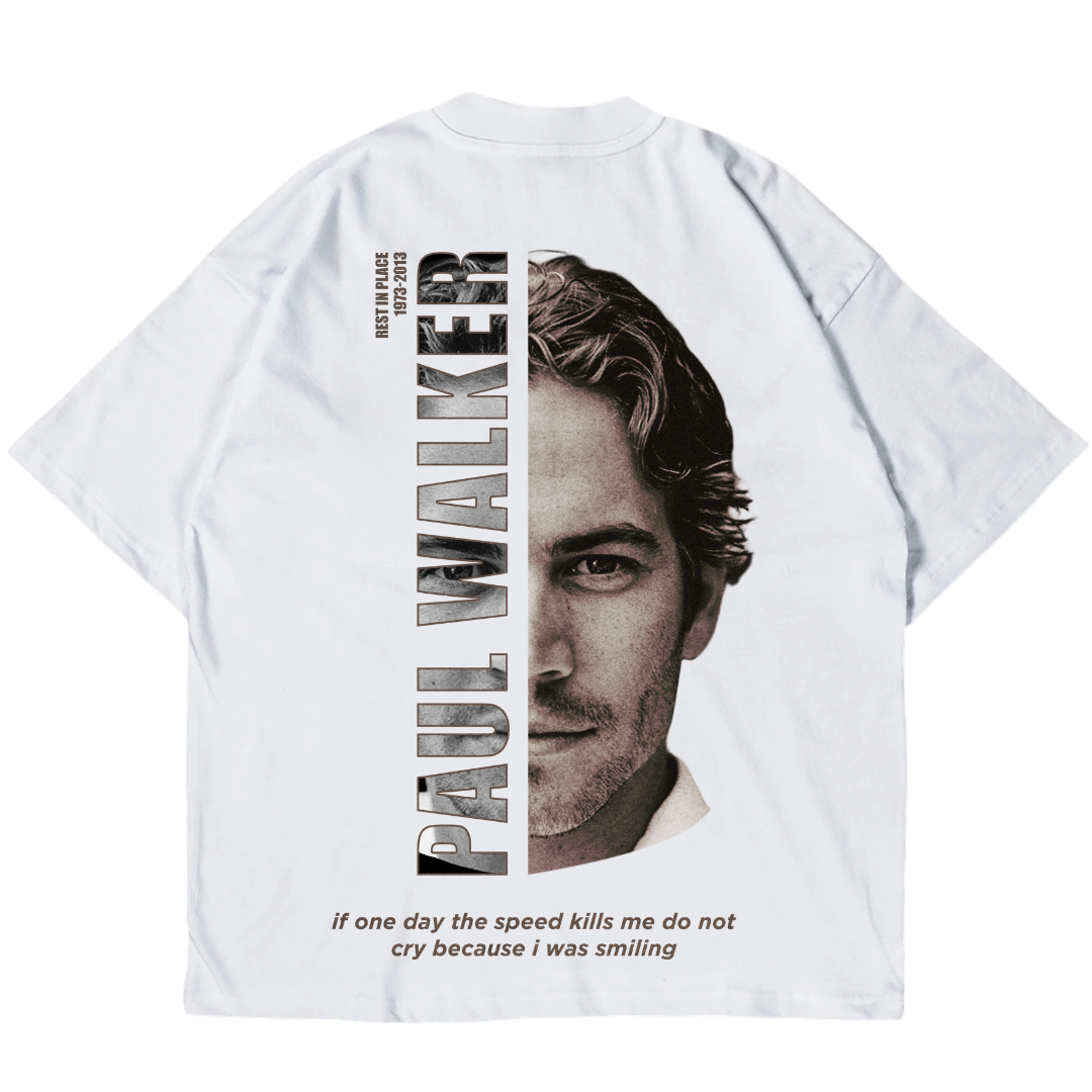 Herinnering aan Paul Walker - Overmaatse Shirt