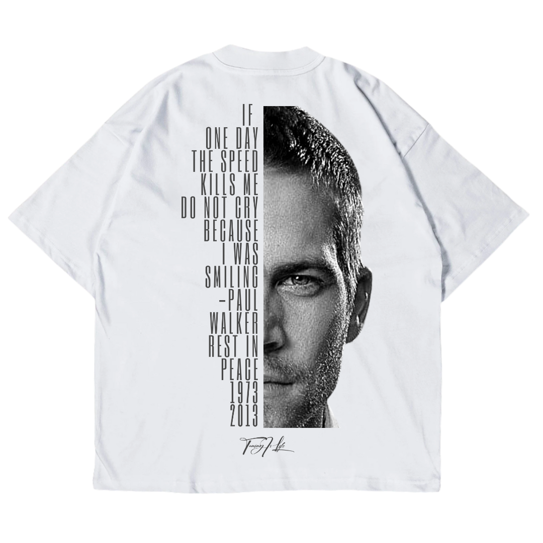 Premium oversized overhemd met citaten van Paul Walker