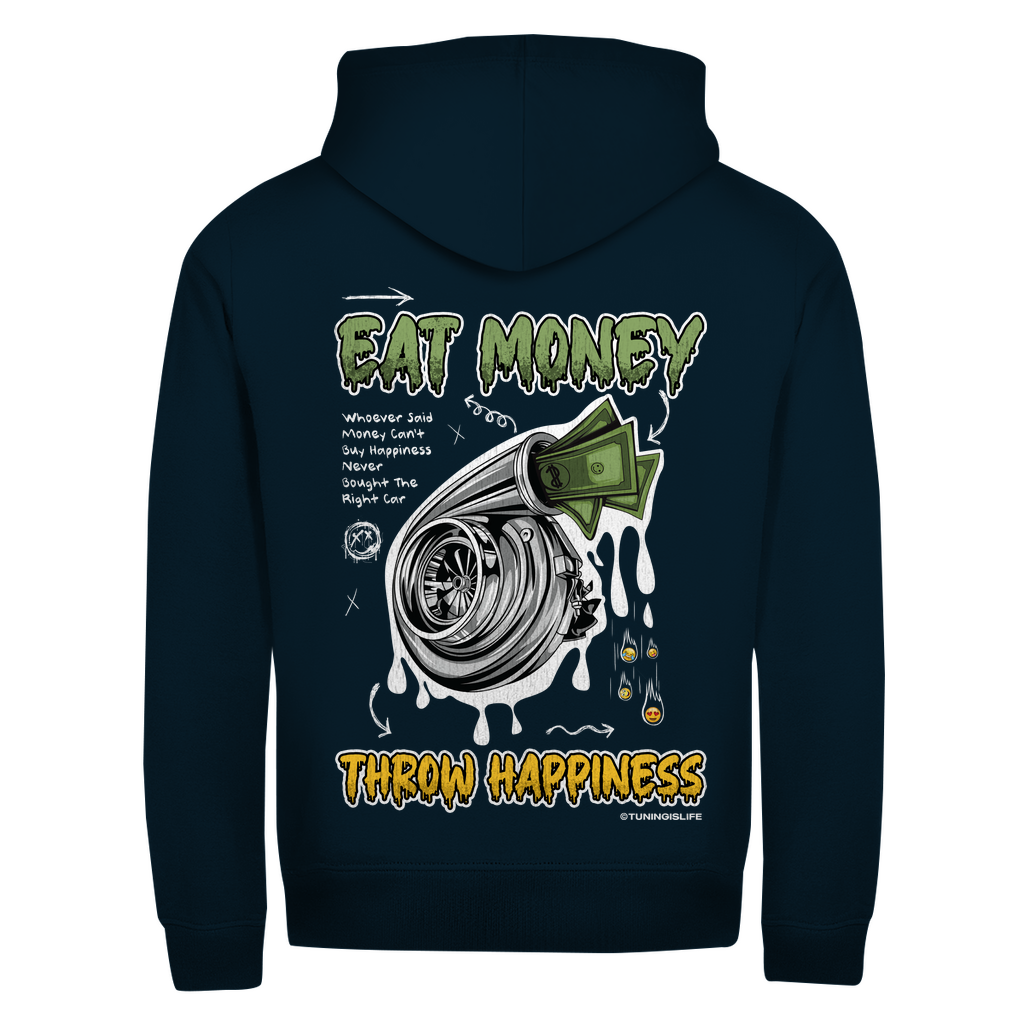 Rits Hoodie Eat Money gooi Geluk