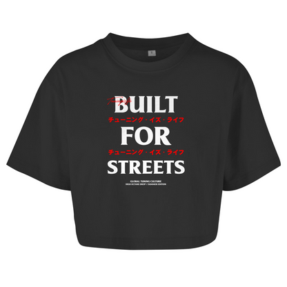 Damen Oversize Crop Top Built for streets