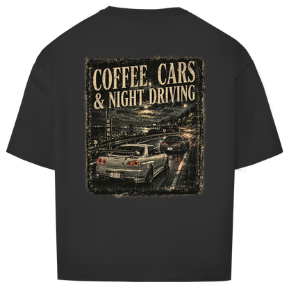 Oversize T-Shirt Coffe. Cars & Night driving
