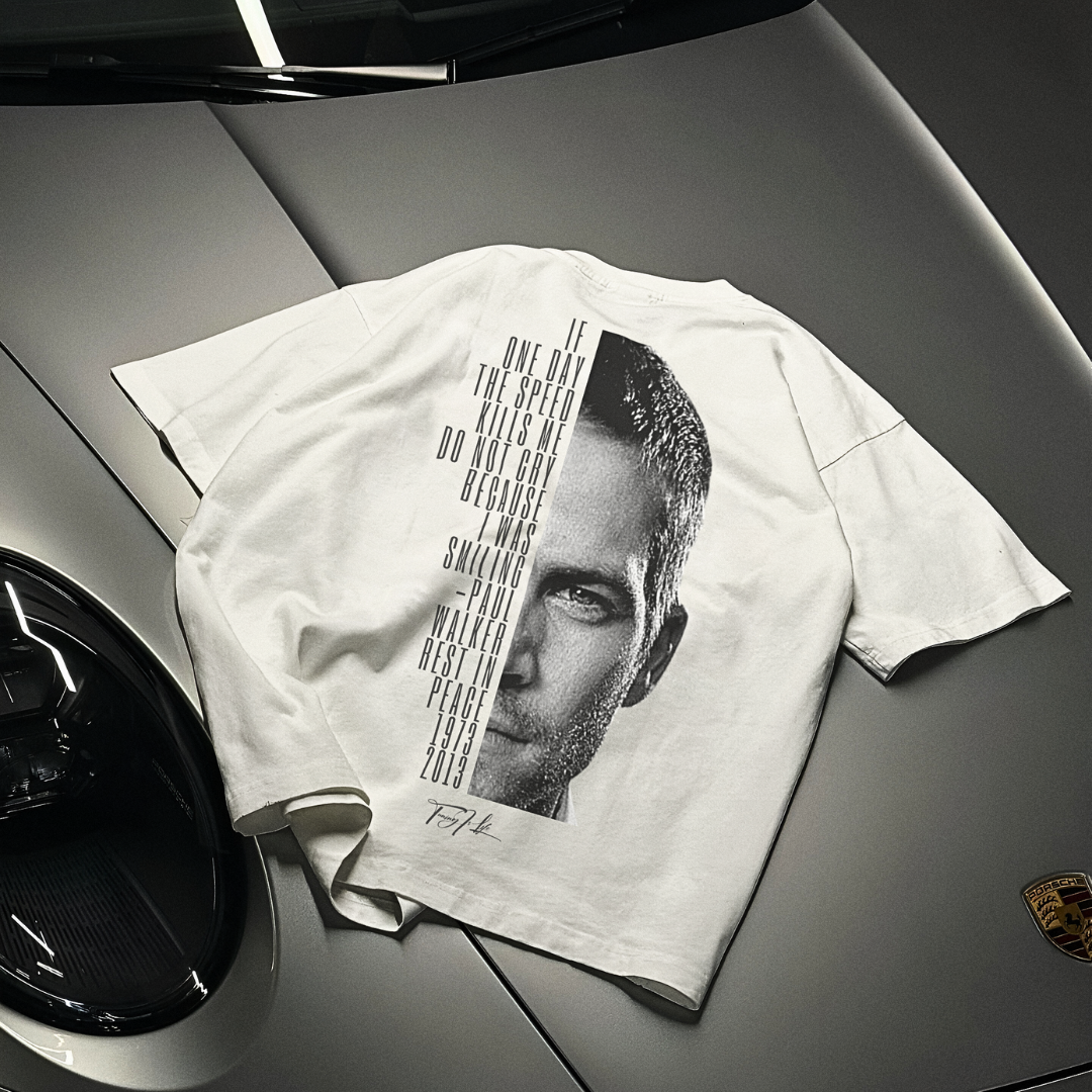 Premium oversized overhemd met citaten van Paul Walker