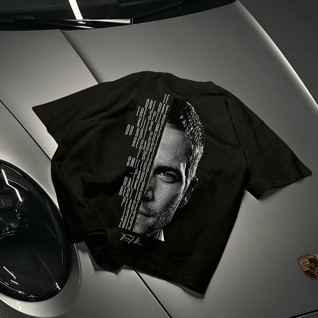 Camisa oversized premium com citação de Paul Walker