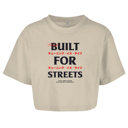 Damen Oversize Crop Top Built for streets