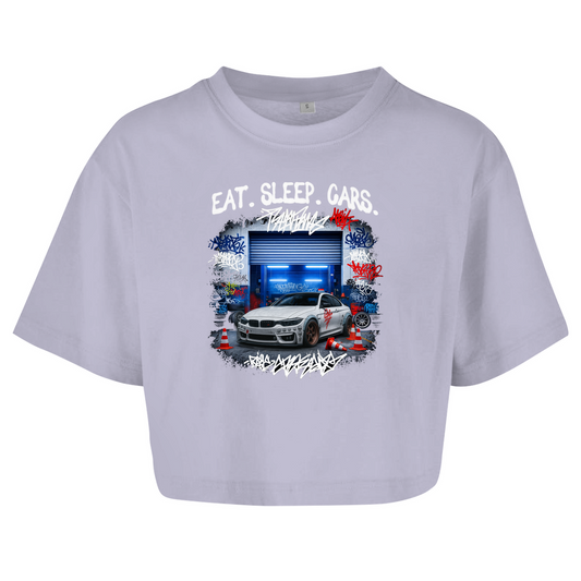 Top court oversize femme Eat, sleep, cars