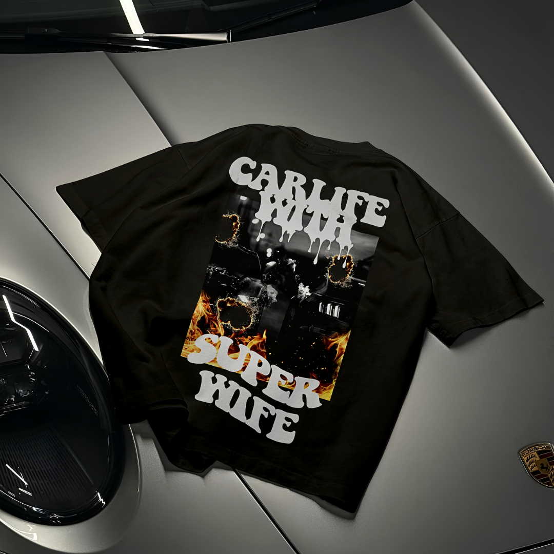 Carlife with super wife oversized Shirt