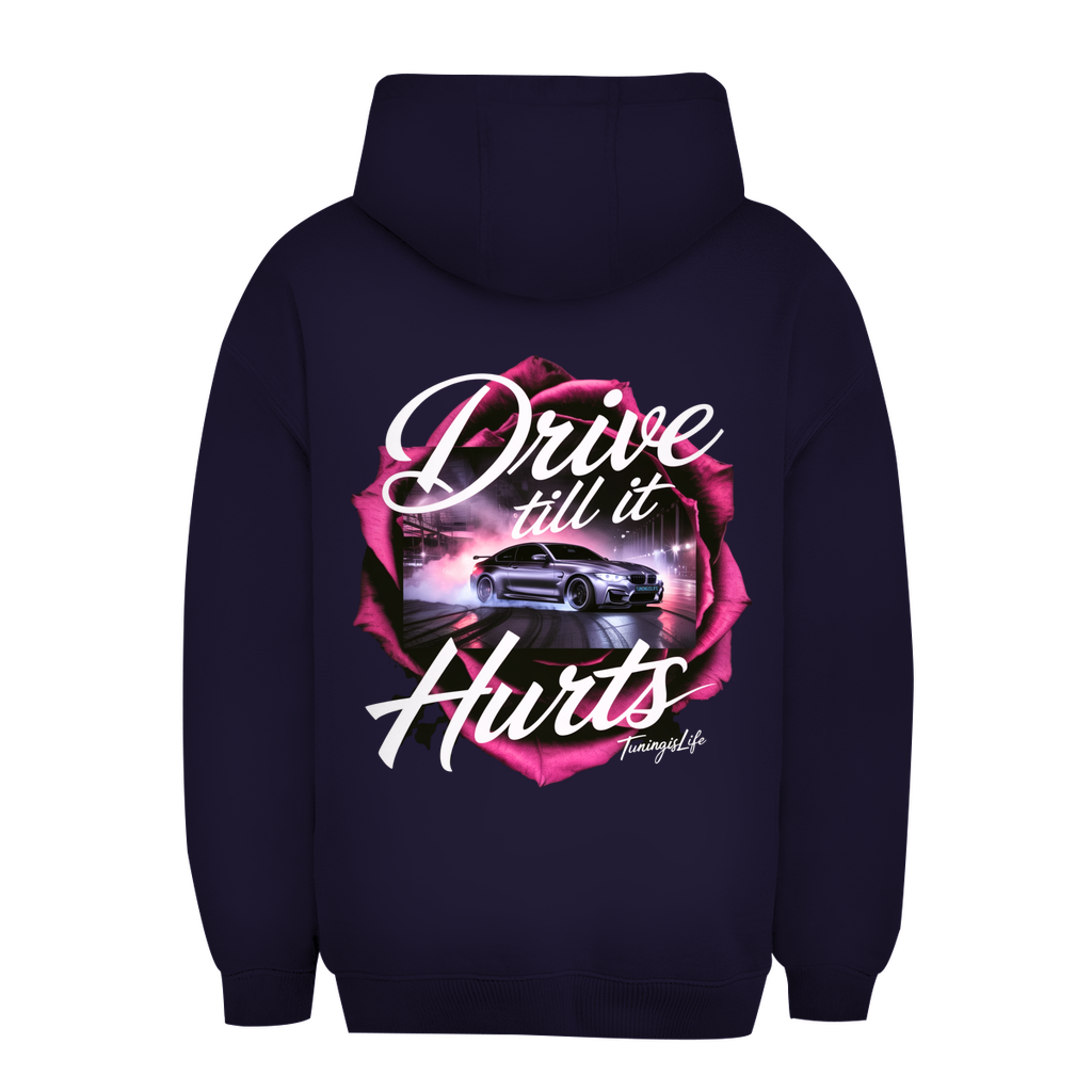 Unisexowa bluza z kapturem oversize Drive till it hurts