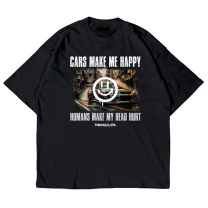 T-shirt oversize les voitures me rendent heureux