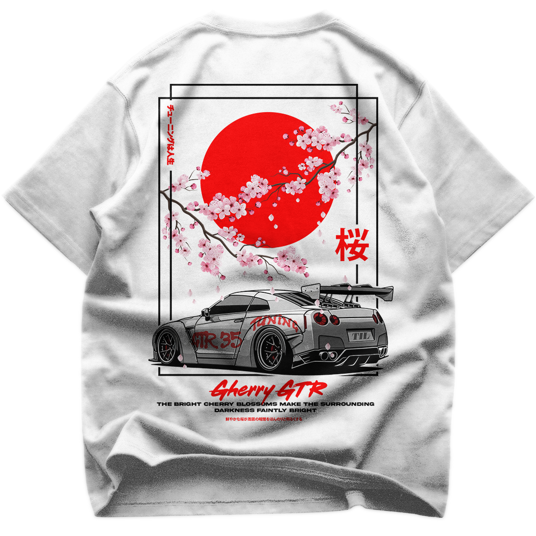 Czereśniowy GTR - T-shirt oversize