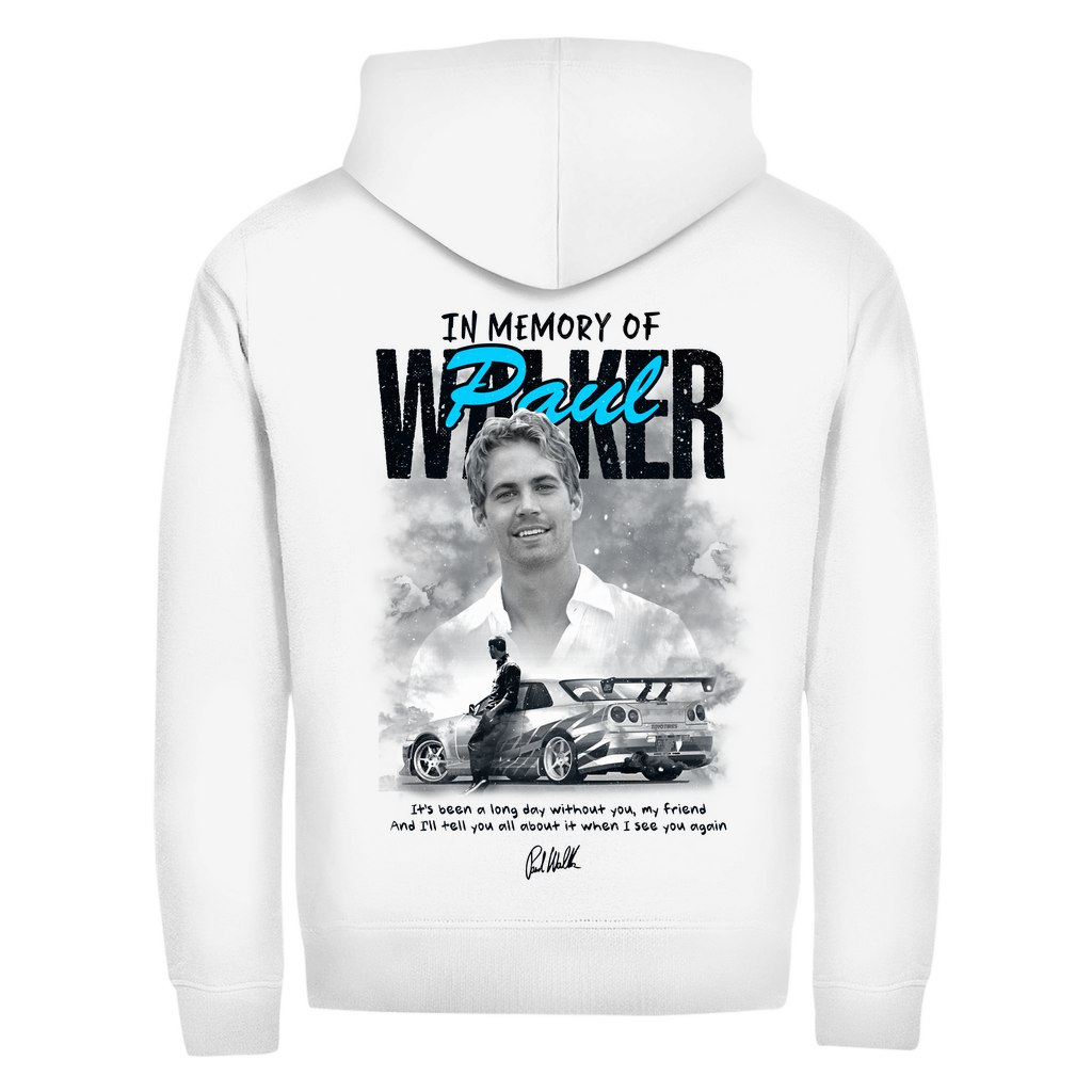 Zipper Hoodie Memory Paul Walker