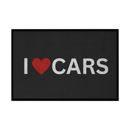 Fußmatte mit Gummirand i love cars