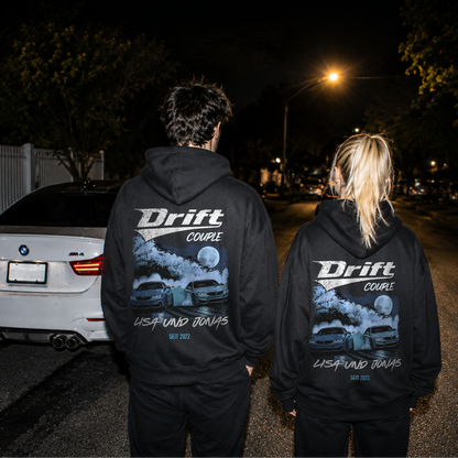 Midnight Drift Couple - Personlig hoodie